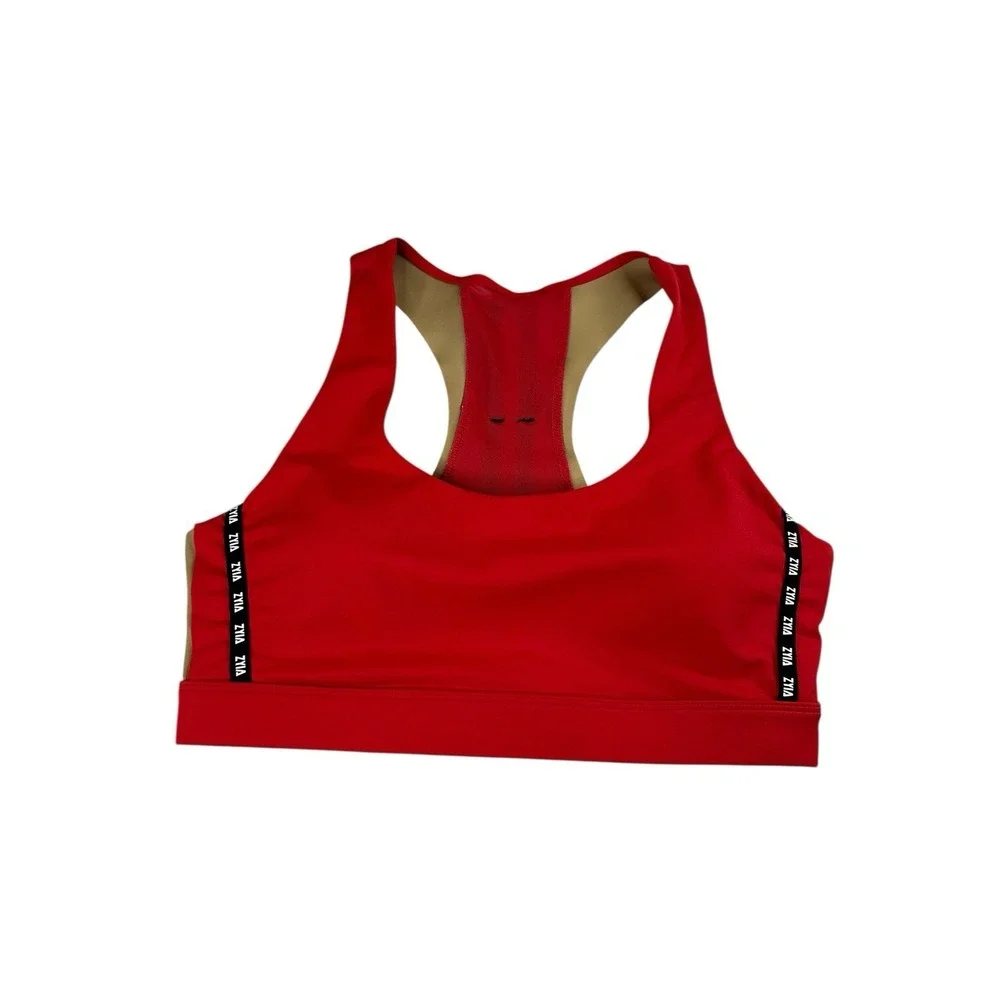 Zyia Beige on Red game day light tight Racerback bra Size Large Large‎